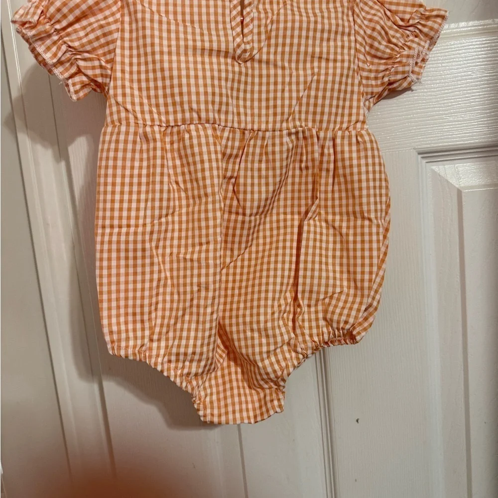New Smocked Gingham Halloween Romper